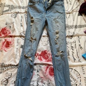 Light blue Hollister ripped jeans